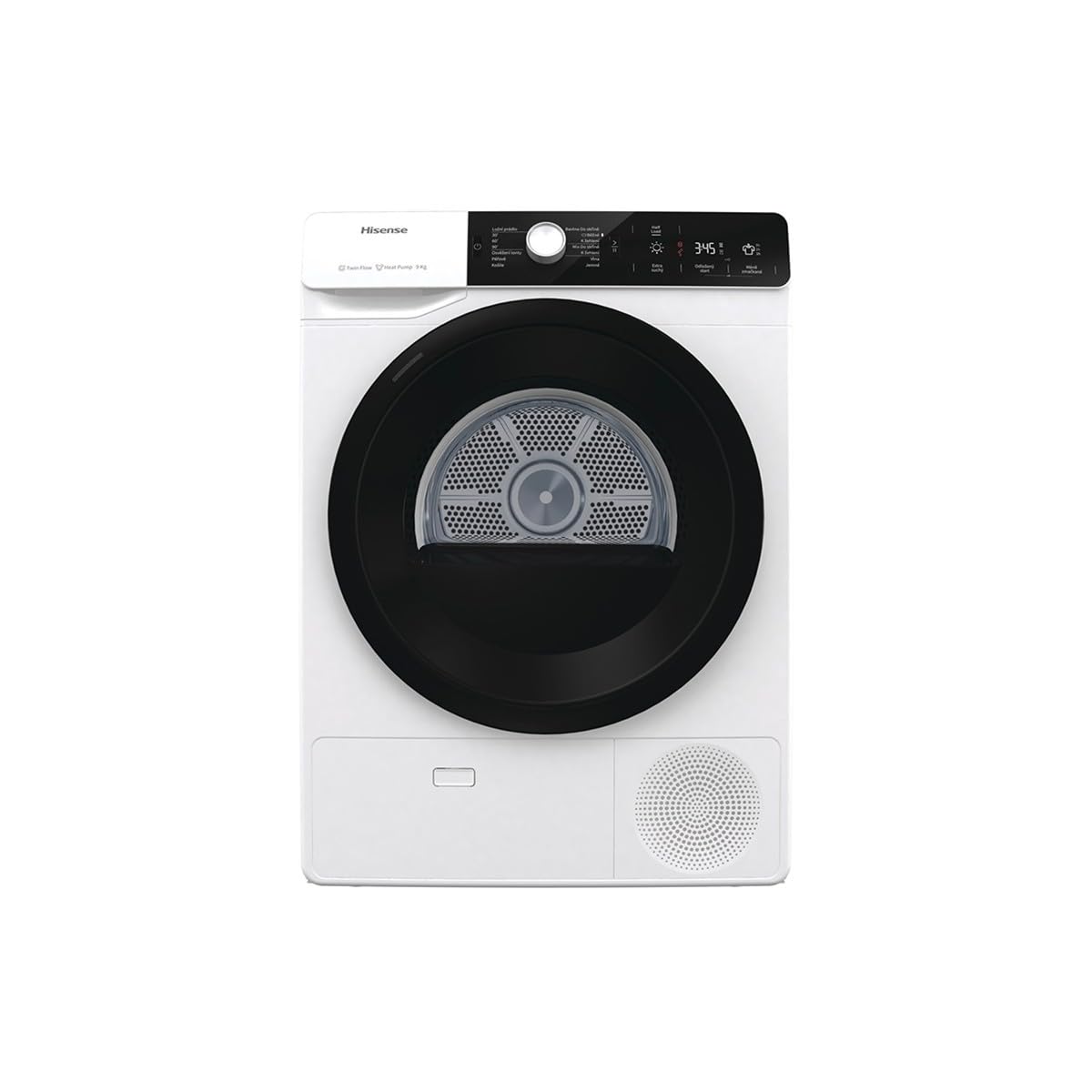 Hisense DHGA901NL Asciugatrice a Pompa di Calore con Ion Tech, 9kg, A++, Cestello Illuminato, Oblò Nero, Big Display Touch, Spina europea