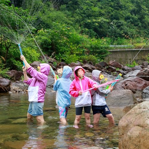Image of MODAFANS Girls Boys Rain Jacket Lightweight Waterproof Packable Hooded Half zip RainCoats Windbreaker for Outdoor 4-13Year