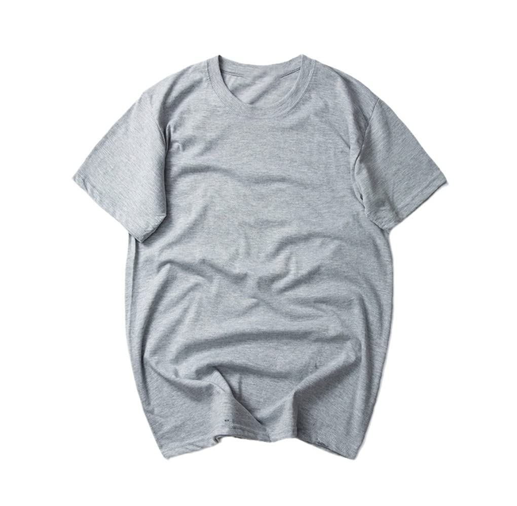 3 unidades/lote básico camisetas para hombre, camisetas de verano de algodón, cortas y cómodas, camisetas para hombre, de secado rápido, sólidas y sencillas, gris, M