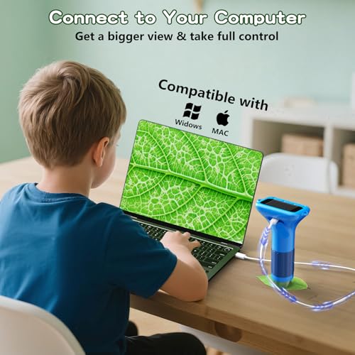 image for Odatay Microscope for Kids with 12 Slides, 100X-1000X 1080P Digital Ha