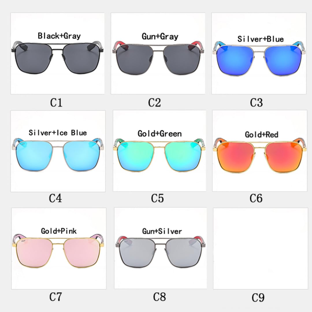 Gafas de sol polarizadas para hombre con protección UV400 y montura metálica para conducir.