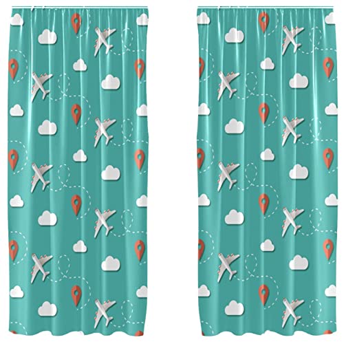 Cortinas opacas infantiles con estampado de nubes para tapar el sol 2