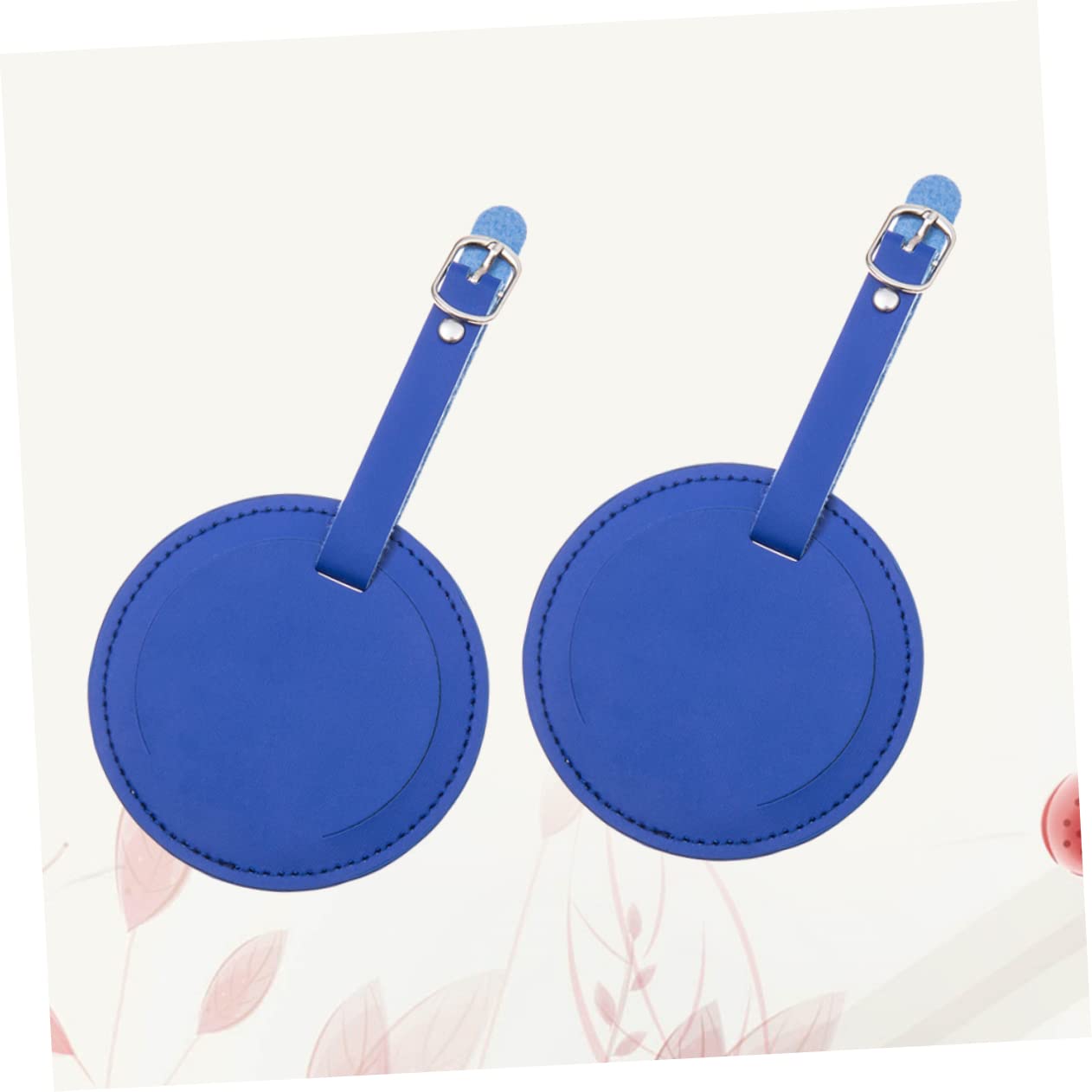 10pezzi Cartellini Identificativi Per Bagaglio Pelle Pu Di Etichette Rotonde Blu Con Cinghia Per Valigia Zaino e Bagagli Facile Identificazione Con e Indirizzo