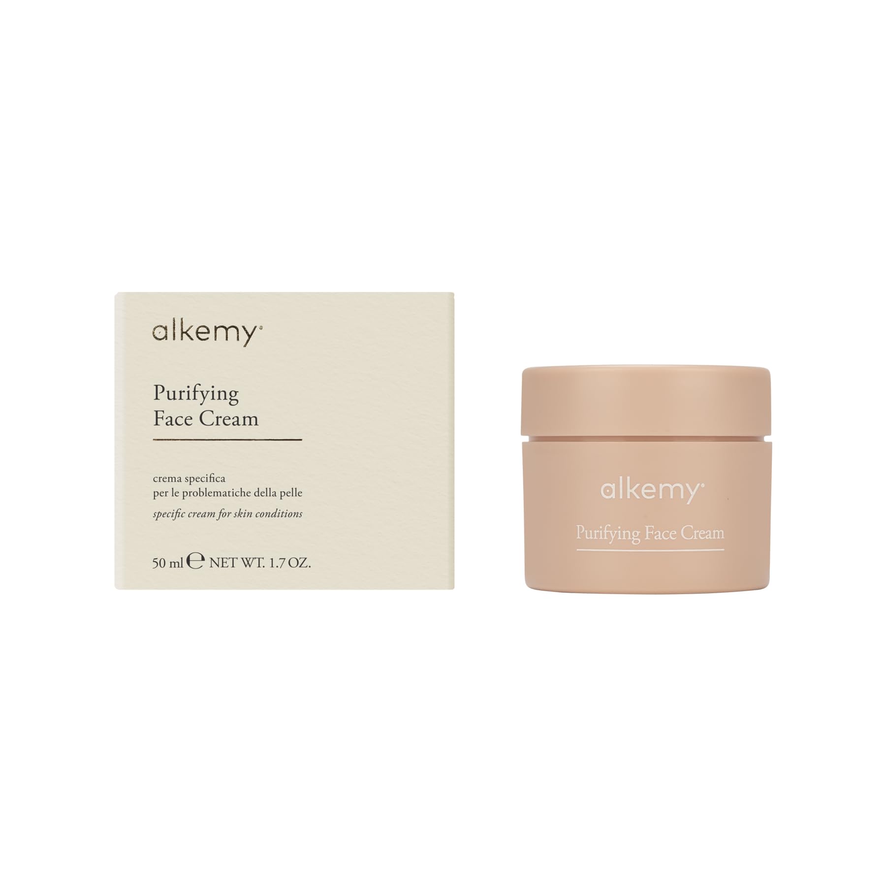 ALKEMY Crema Brufoli Viso, Trattamento anti Acne Dermatologicamente Testato, Riduce Brufoli, Imperfezioni, Rossori, Azione Purificante e Lenitiva per pelle a tendenza acneica, Cosmetica Naturale, 50ml