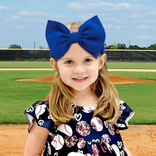 Baseball Bows for Girls Infant Headbands Charm Big Bows for Baby Sport Game Bow Soccer Hair Bow Baby Girl Headbands with Bows Infant Football Gifts Red Blue3