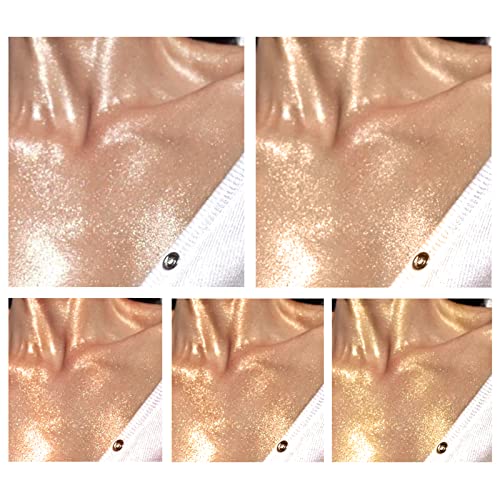 Body Luminizer Shimmer Oil Liquid Highlighter Makeup,Face & Body Glow Shimmer Lotion Radiance All In One Makeup,Waterproof Moisturizing Shimmer Body Oil (Rose Gold) - Image 6