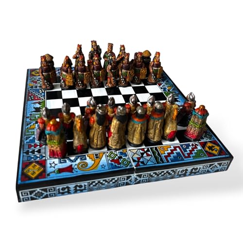Tablero de ajedrez artesanal peruano 20x20 cm miniatura 1