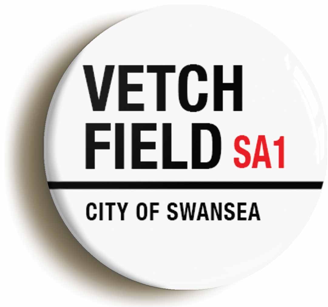 Vetch Field City Of Swansea SA1 Road Sign Fridge Magnet (Circular 2inch / 50mm Diameter)