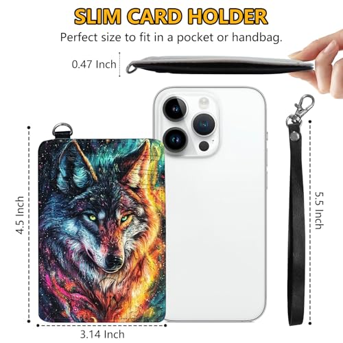 Leather Slim Wallet for Men Women-RFID Blocking Front Pocket Wristlet,Small Credit Card Holder Wallets ID Window2