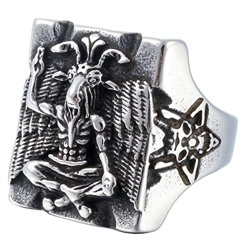 Image of Death Skull Ring for Men Stainless Steel Jewelry Biker Rings Scary Death Ring Skull for Gifts