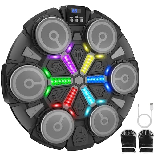 Image of Music Boxing Machine Sport Toys for Kids and Adults,Wall Mounted Bluetooth Smart Punching Target,Training Pad Toy with Boxing Glove,Ideas Toys for Boys Girls Kids 3 4 5 6 7 8 9 10 11 12+ Years Old