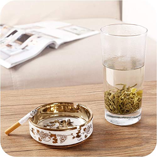 Asbakje Europese luxe Ronde aardewerk asbak Desktop Cigarette Ash Storage Asbakken Office Household Roken Supplies voor… - Image 7