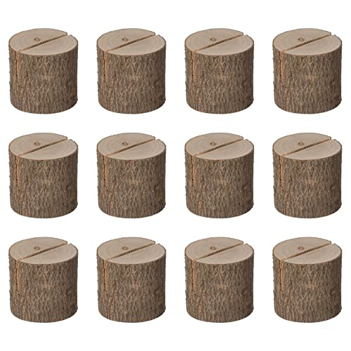 Vintiquewise Natural Wooden Rustic Table Wood Place Card Holder, Set of Twenty-Four Pieces