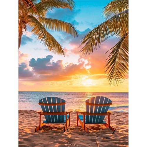 Yezavesu Beach Diamond Art Kits for Adults Beginners 12x16 Inch