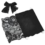 Gran creatividad:esta cinta de encaje negro es perfecta para la decoración de bodas., velos de novia, vestidos de noche, y ropa para ocasiones especiales. También funciona de maravilla para envolver regalos., acentos de ramo, diy artesanías, bordes de cortina, y proyectos de decoración del hogar