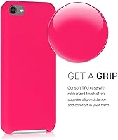 Vista 3 de kwmobile Funda de silicona TPU compatible con Apple iPod Touch 6G / 7G (6ª y 7ª generación), funda protectora suave y flexible, color rosa neón