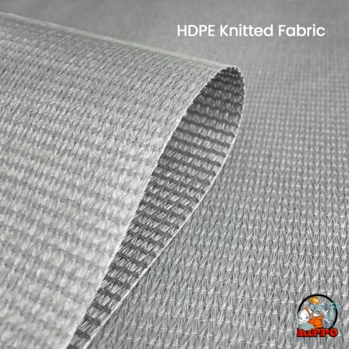 Image of HIPPO HDPE Coated Waterproof Outdoor Balcony Curtain 260 GSM - Rain, Sun & Dust Protection Light Filtering Curtains for Home, Garden, Veranda & Hotel (4 Feet X 7.5 Feet, 2IN1 Pebble-Grey, 1 PC)