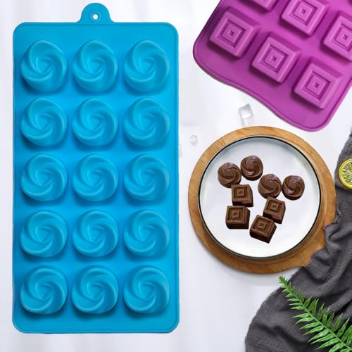 image for Ahorasky Gummy Candy Molds - 4Pcs Silicone Chocolate Mold, Non-stick a