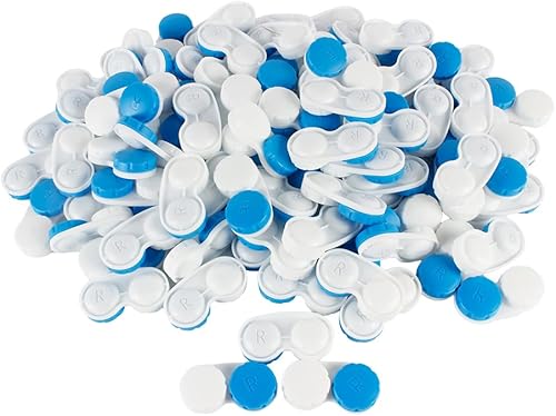 50 PCS Estuche para lentes de contacto coloful de gran tamaño a granel Contenedor de caja, juego de estuche de lentes de contacto (azul)