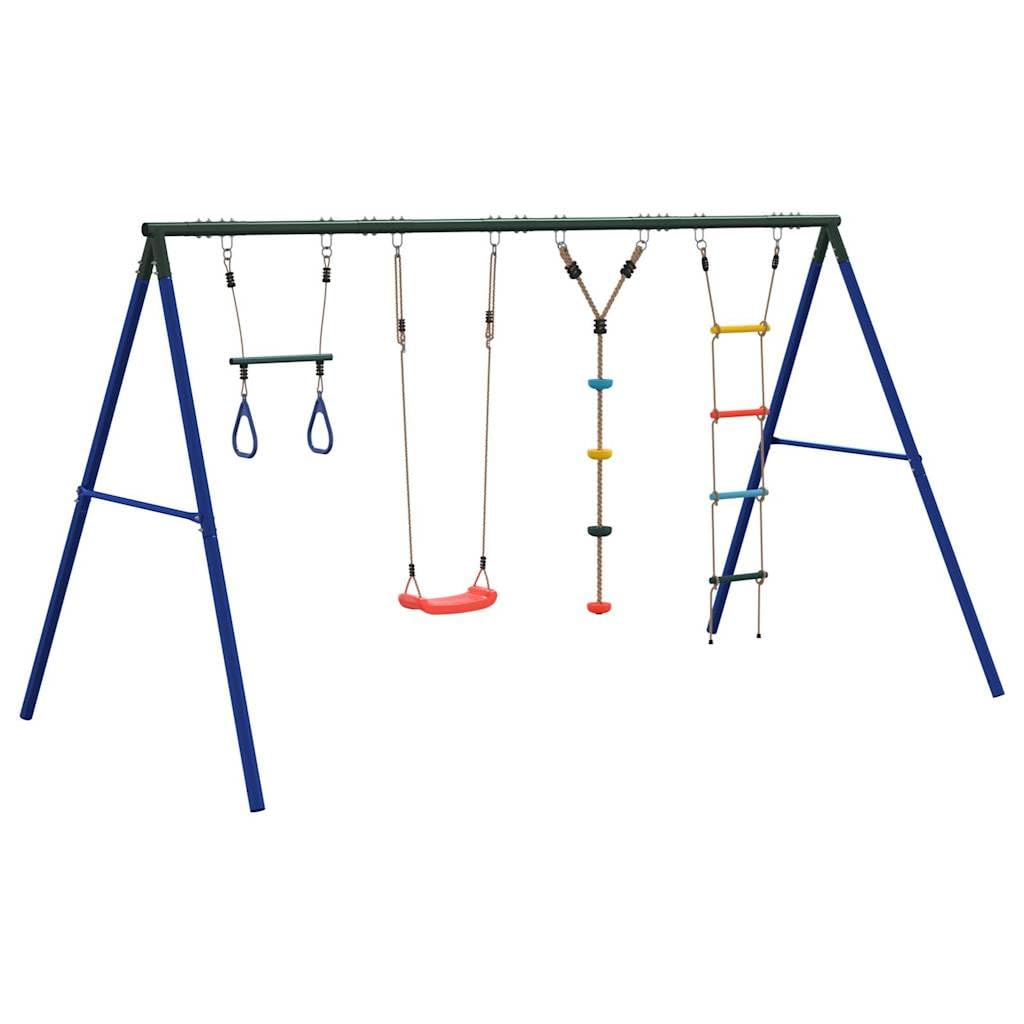 Juego de columpio multicolor con Trapecio, escalera y disco