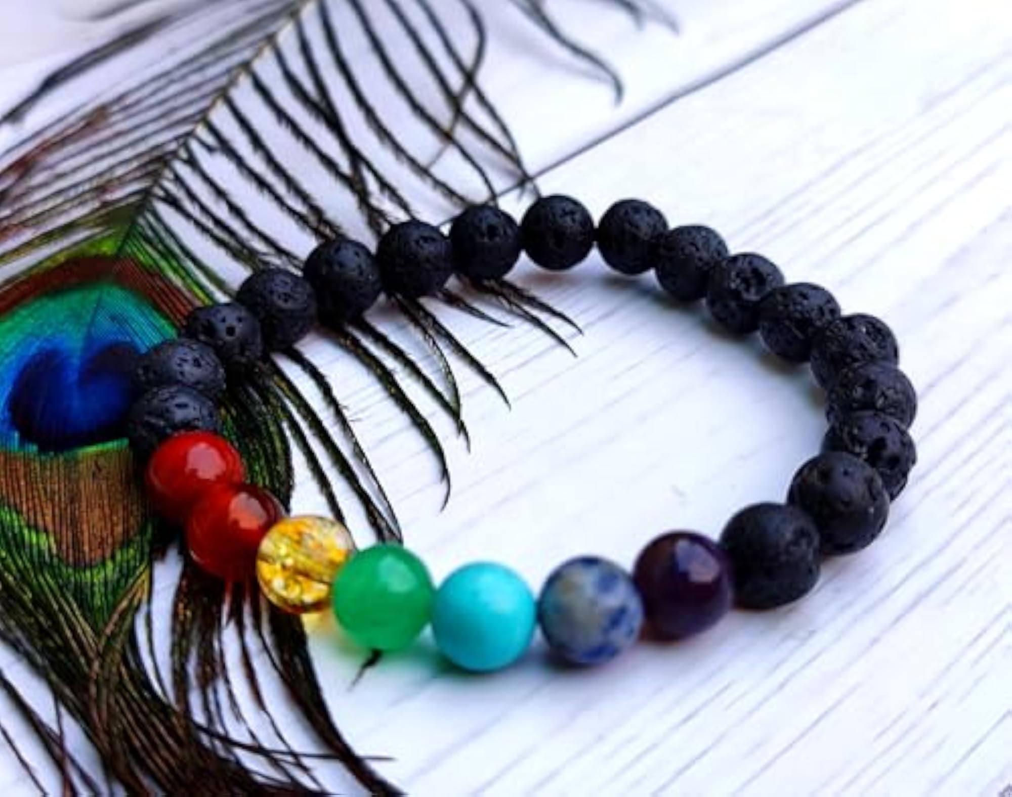 Lava Sevenchakra Healing Bracelet for Meditation and Focus
