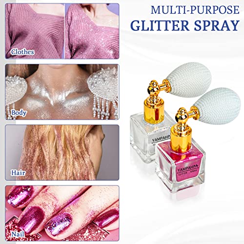 Silver Body Glitter Spray, Pink Glitter Spray For Hair And Body Glitter Makeup, Extra Fine Hair Glitter For Rave Nail Christmas Craft Clothes #TOP3