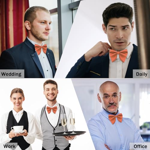 Image of Mens Bow Tie Pre Tied Oversized Bow Ties for Men Satin Bowties for Tuxedo Wedding Party Banquet