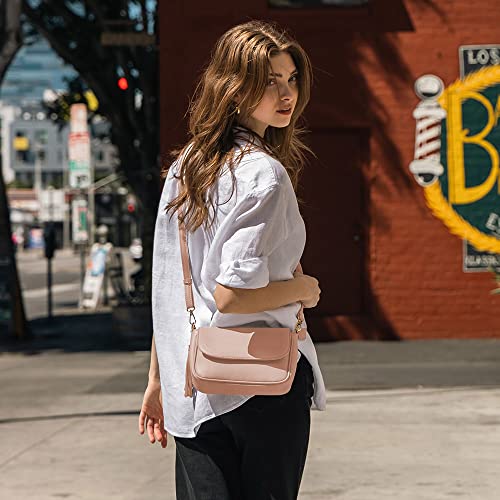 Image of EVVE Small Crossbody Bags for Women Trendy Flap Saddle Purses with Tassel Vegan leather Shoulder bag