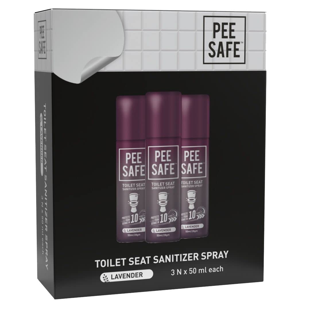 Pee Safe Toilet Seat Sanitizer Spray (50ml Pack Of 3) Lavender