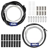 RAINFLOW 44PCS Bike Brake Cable Kit - Universal Bike Shifter Cable Housing Bicycle Brakes Cable Bike Parts Derailleur Cable Variable Speed Cable Set With Housing, Ferrules, O-Rings Bike Cable End Caps