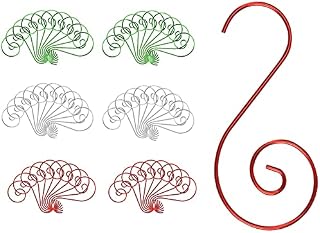 60 PCS Christmas Ornaments Hooks, Christmas Tree Decorations S Hooks Tree Hanger Christmas Decorations Metal Hanging Christmas Baubles for Christmas Socks, Christmas Balls, 3 Colors