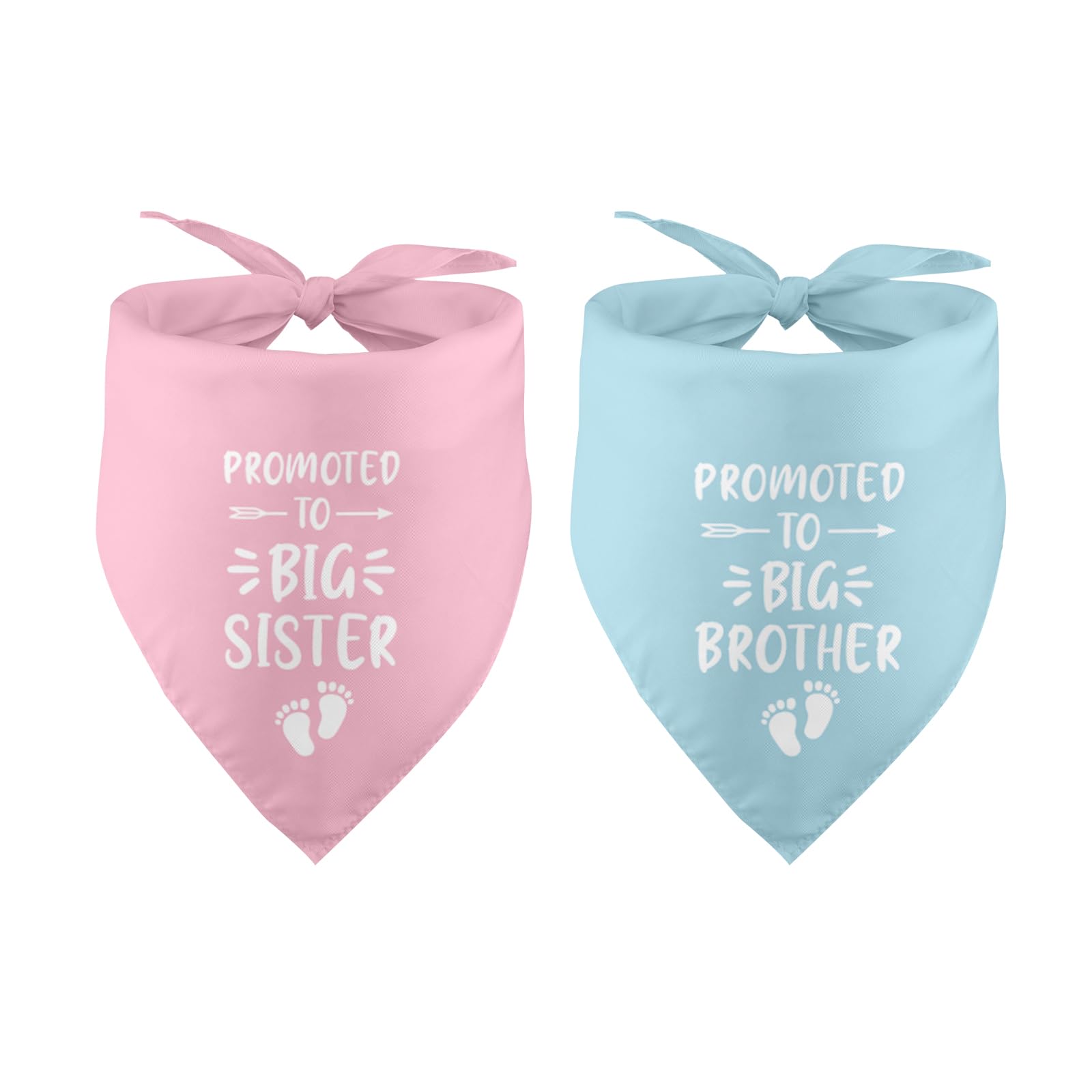 Cawnefil 2 Pack Promoted to Big Brother and Sister Dog Bandana Pet Dog Pregnancy Announcement Baby Announcement Gender Reveal Photo Prop Pet Scarf Pet Accessories for Dog Lover, Medium, White