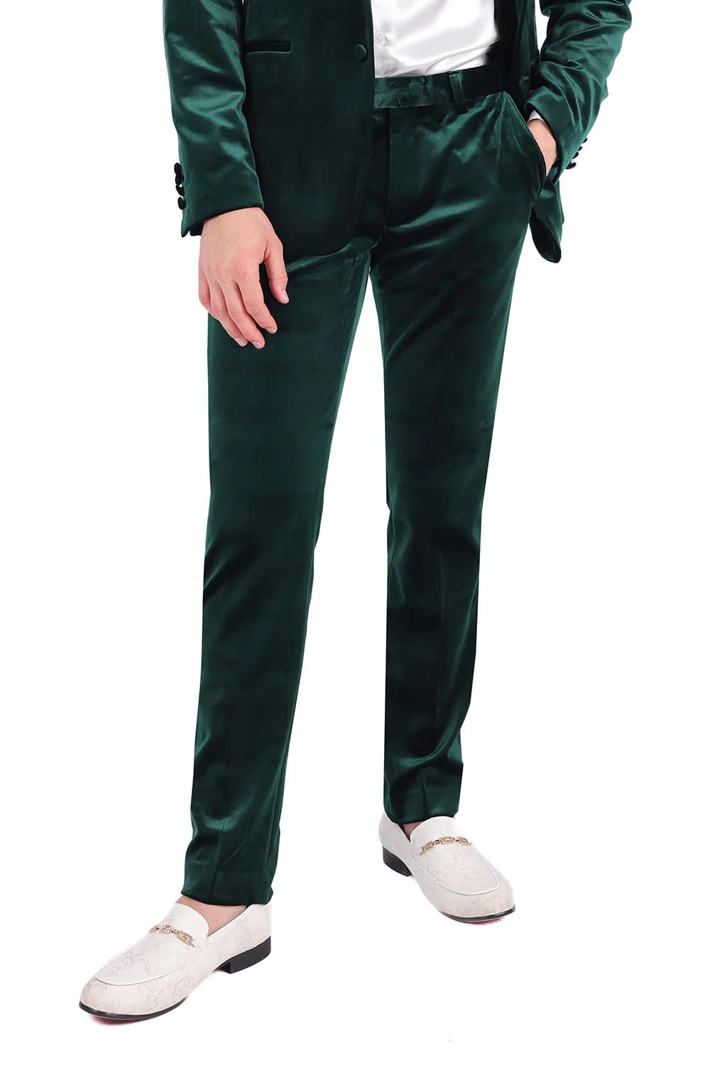 Barabas Mens Velvet Shiny Chino Solid Color Dress Pants 3CP06