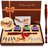 New model wooden calligraphy pen set, which Includes the pen nib as well as four different ink colors. Suitable for use by all ages, and experience from beginner to professional.