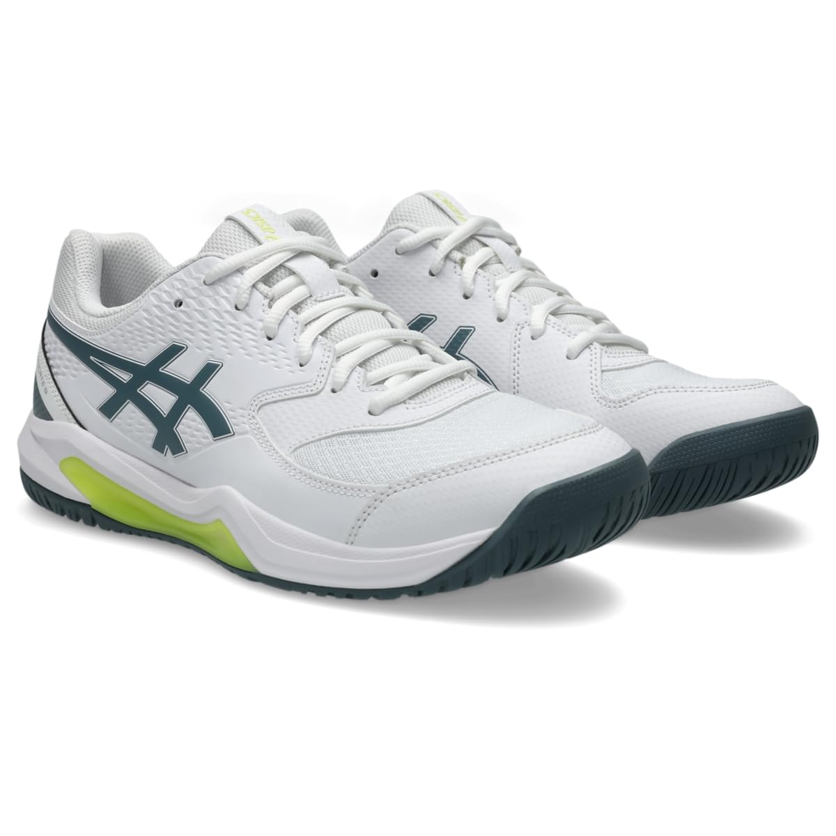 Asics Scarpe da Tennis Uomo Gel-Dedicate 8, Bianco/Arancione Shocking, 44.5 EU