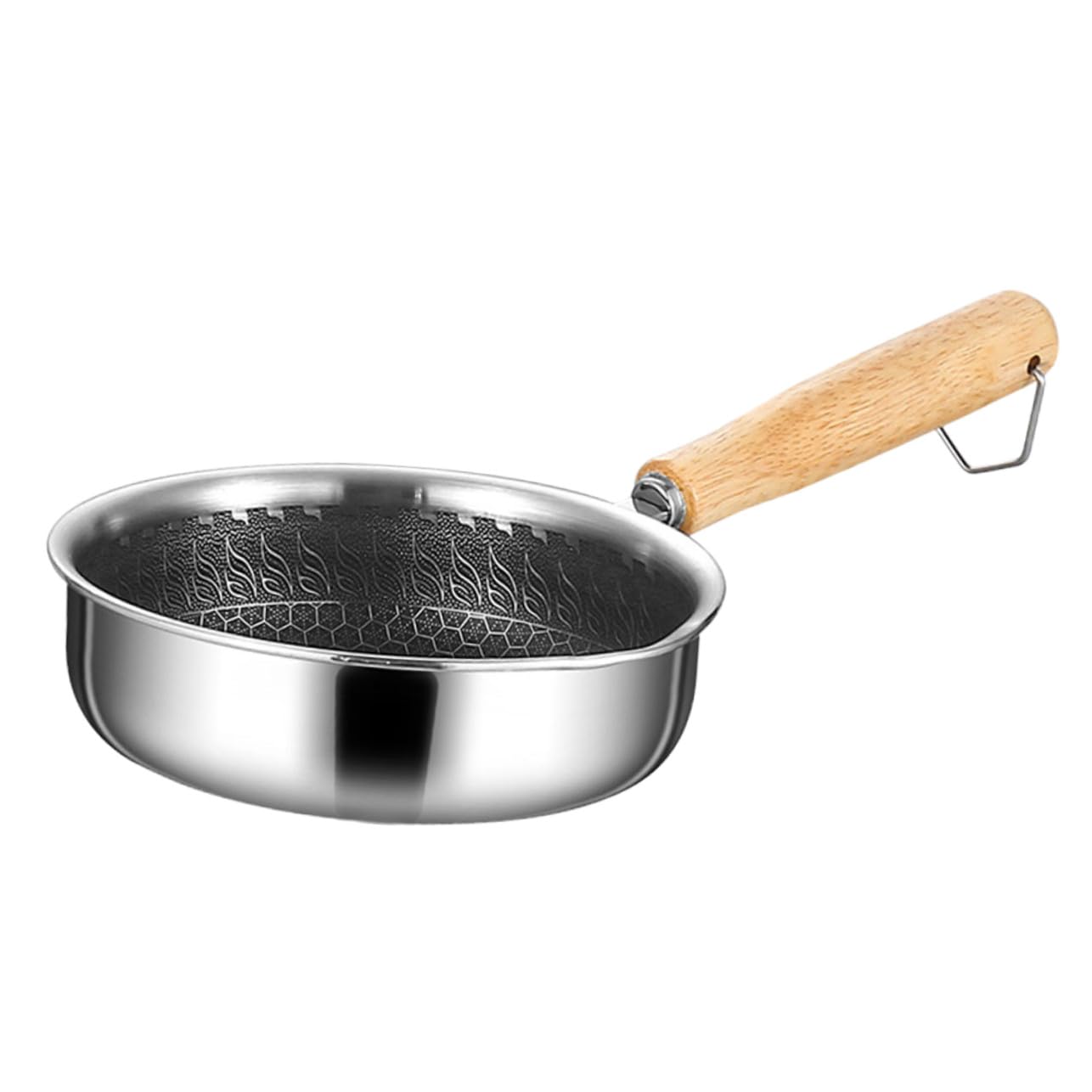 Padella Antiaderente in Acciaio 316 Fondo Piatto per Uova e Bistecche Resistente alla Corrosione Adatta Tutti i Piani Cottura Facile da Pulire