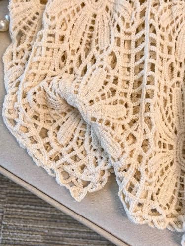 MakeMeChic Women's Plus Size Boho Tops Crochet Sweater Dolman Sleeve Beach Cover Up4