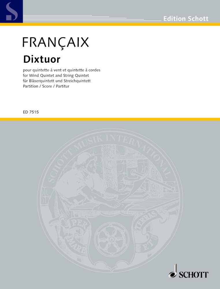 Dixtuor partition de prestige pour quintette à vent et cordes flûte et violon