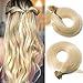S-noilite I Tip Hair Extension Human Hair for Women Fusion Stick Tip Keratin Glue 100% Human Hair Piece Invisible Stick in Hair Extensions Full Head 100 Strands 50g 20 Inch ((#60) Platinum Blonde)