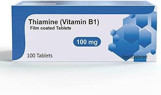 Vitamin B1 Thiamine 100mg 100 Vegetarian Tablets - High Strength B1 Supplement, for Men & Women Supports Energy Production, Made in The UK