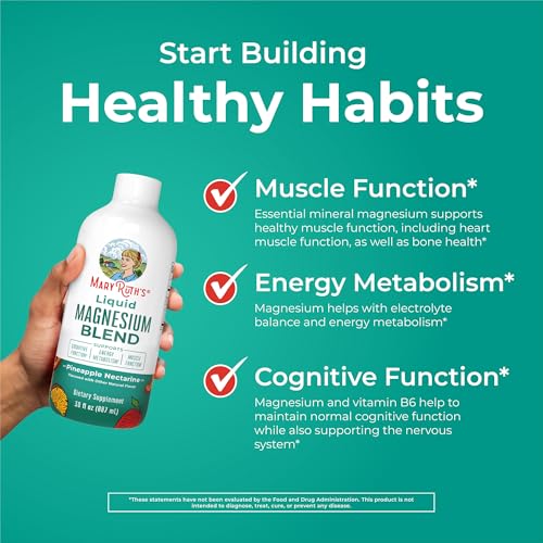 Image of Liquid Magnesium Supplement by MaryRuth's | Magnesium Complex with Magnesium Glycerophosphate + Magnesium Bisglycinate + Taurate + Malate | Ages 4+ | Cognitive Function | Bone Health | Vegan | 30oz