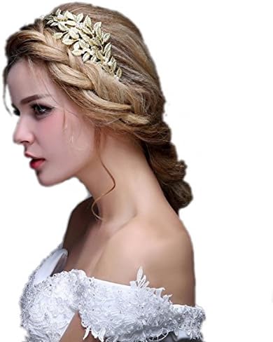 Amazon Co Jp ゴールドリーフ カチューシャ ウエディング 髪飾り ヘッドドレス 結婚式 ブライダル ジュエリー