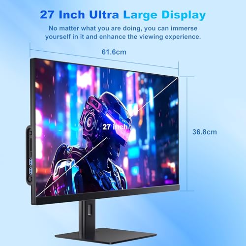 Image of 27inch IPS all-in-one PC,Rotate the screen to accommodate portrait mode | Core i7 processor, 16GB RAM 512GB SSD, pop-up webcam, height-adjustable stand, Wi-Fi 6, full range of ports