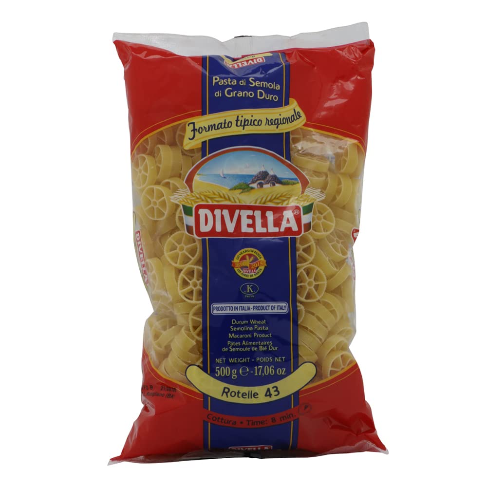 5 pastas Divella 100% italiano N°43 rojo, 500 g