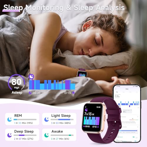 Image of Gydom Smart Watches for Women for Android & iPhone, Alexa Built-in, 1.8 inch Touch Screen Smartwatch with Heart Rate /SpO2 /Sleep /Stress Monitor, 3ATM Waterproof Fitness Tracker, 101+ Sports Modes, 2 Bands