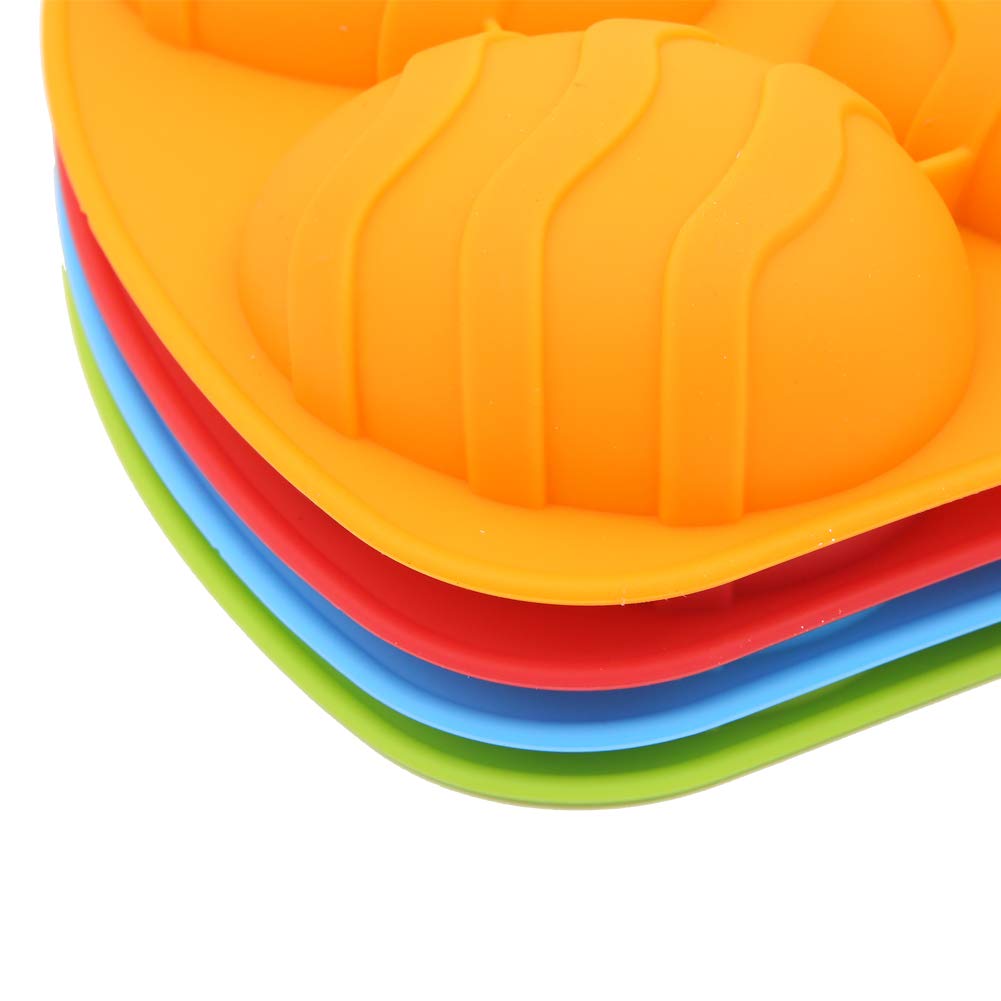 Juego de 4 moldes de silicona con 6 cavidades en forma de huevo de Pascua para hornear pasteles y chocolates, para hacer jabón, pasteles, magdalenas, cubitos de hielo, pudín de galletas