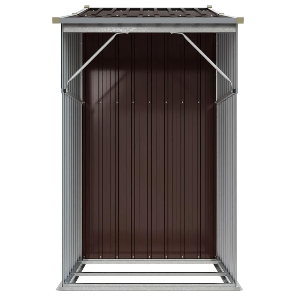 Casetta per attrezzi, marrone, 277 x 93 x 179 cm, in acciaio zincato