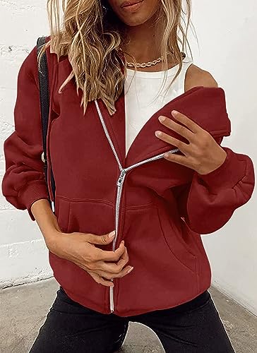 Image of PRETTYGARDEN Women's Fall Zip Up Hoodies Sweatshirts