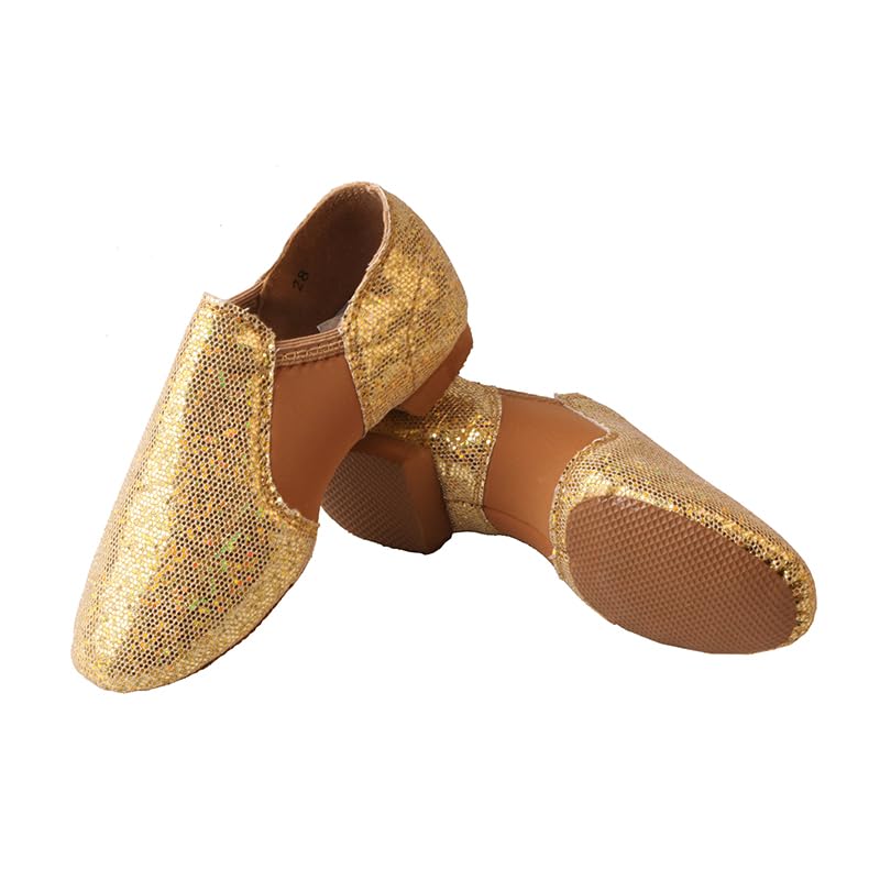 TMA EYES Golden Sequin PU Upper Slip-on Fashion Dance Shoes for Girl's4