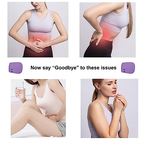 Image of Portable Cordless Heating Pad, Electric Waist Belt Device,Fast Heating Pad with 3 Heat Levels and 3 Vibration Massage Modes, Back or Belly Heating Pad for Women and Girl(Light Purple)
